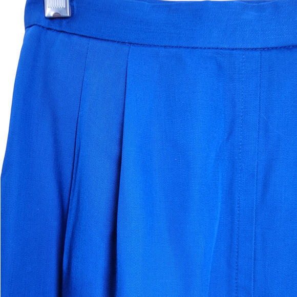Vintage Blue Lined Back Slit Side Zip Pockets Maxi Straight Skirt - Picture 6 of 11